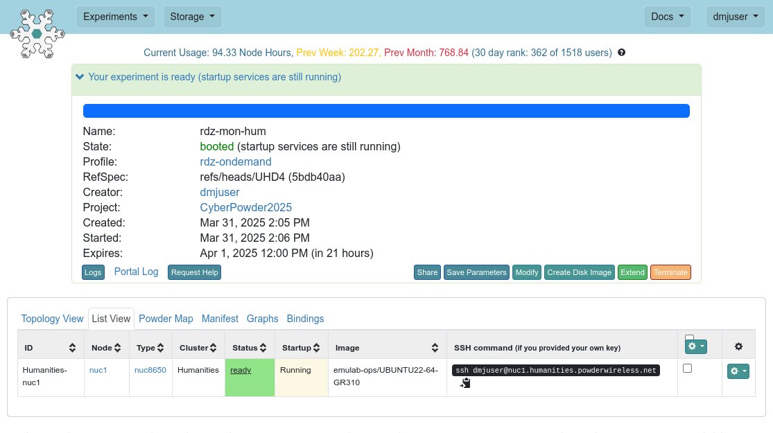 RDZ-in-RDZ Monitor Experiment Status